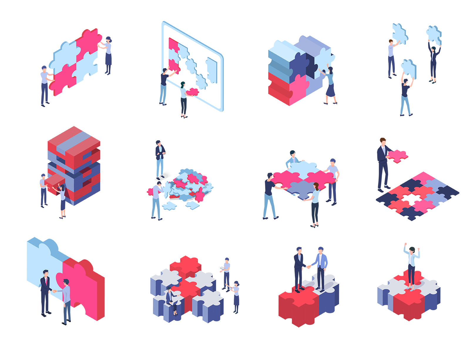 パズルを組み合わせる人